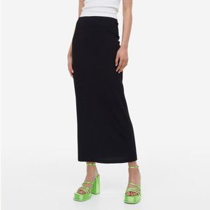 H&M Ribbed Pencil Midi Maxi Skirt